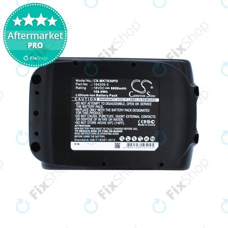 Makita B, C, D, F, G, H, J, L, M, P, S, T, U, V, X-series - Akkumulátor BL18xx Li-Ion 6000mAh HQ