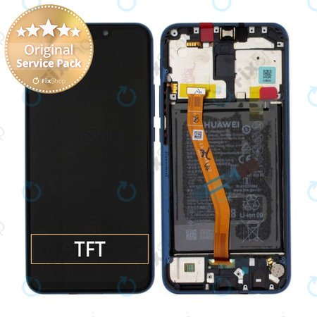 Huawei Mate 20 Lite - LCD Kijelző + Érintőüveg + Keret + Akkumulátor (Sapphire Blue) - 02352DKM, 02352GTT Genuine Service Pack