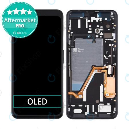 Google Pixel 4 XL - LCD Kijelző + Érintőüveg + Keret (Just Black) OLED