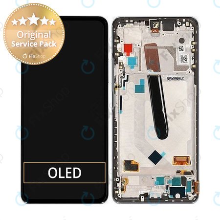 Xiaomi Poco F3 - LCD Kijelző + Érintőüveg + Keret (Artic White) - 560005K11A00 Genuine Service Pack