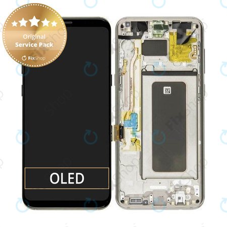 Samsung Galaxy S8 Plus G955F - LCD Kijelző + Érintőüveg + Keret (Maple Gold) - GH97-20470F, GH97-20564F, GH97-20565F Genuine Service Pack