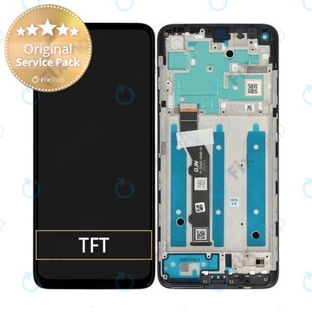 Motorola Moto G9 Plus - LCD Kijelző + Érintőüveg + Keret (Black) - 5D68C17281 Genuine Service Pack