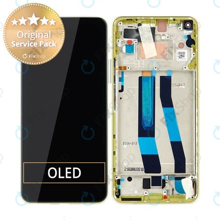 Xiaomi Mi 11 Lite 5G - LCD Kijelző + Érintőüveg + Keret (Citrus Yellow) - 56000J00K900, 56000500K900 Genuine Service Pack