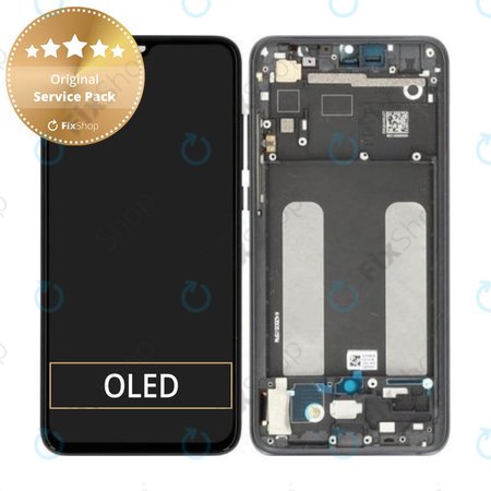 Xiaomi Mi 9 Lite - LCD Kijelző + Érintőüveg + Keret (Onyx Grey) - 560610118033, 5600030F3B00 Genuine Service Pack