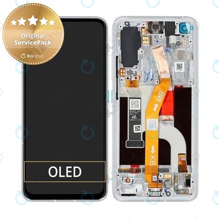 Asus Zenfone 8 ZS590KS - LCD Kijelző + Érintőüveg + Keret (Horizon Silver) - 90AI0063-R20010 Genuine Service Pack