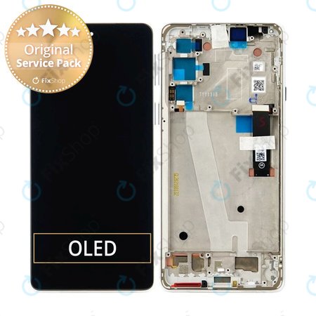 Motorola Edge 20 XT2143 - LCD Kijelző + Érintőüveg + Keret (Frosted White) - 5D68C19194 Genuine Service Pack