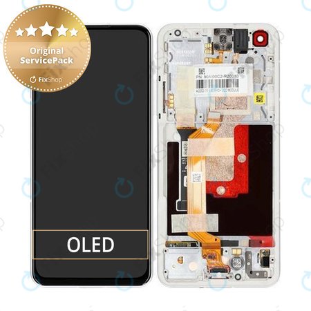 Asus Zenfone 9 AI2202 - LCD Kijelző + Érintőüveg + Keret (Moonlight White) - 90AI00C2-R20010 Genuine Service Pack