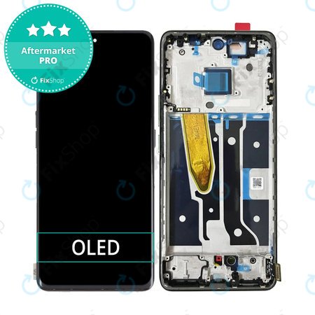 Realme 11 Pro + RMX3740 RMX3741 - LCD Kijelző + Érintőüveg + Keret (Astral Black) OLED