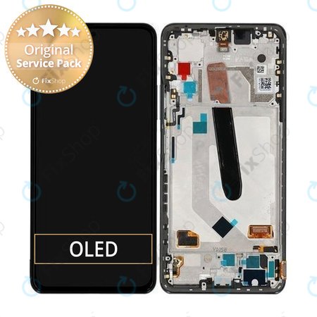 Xiaomi Poco F3 - LCD Kijelző + Érintőüveg + Keret (Black) - 560003K11A00 Genuine Service Pack