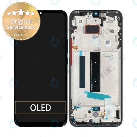 Xiaomi Mi 10 Lite - LCD Kijelző + Érintőüveg + Keret (Cosmic Grey) - 56000400J900 Genuine Service Pack