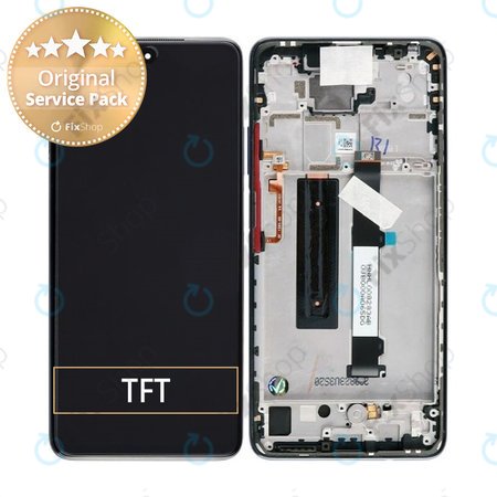 Xiaomi Mi 10T Lite 5G - LCD Kijelző + Érintőüveg + Keret (Pearl Grey) - 5600040J1700, 56000E0J1700 Genuine Service Pack