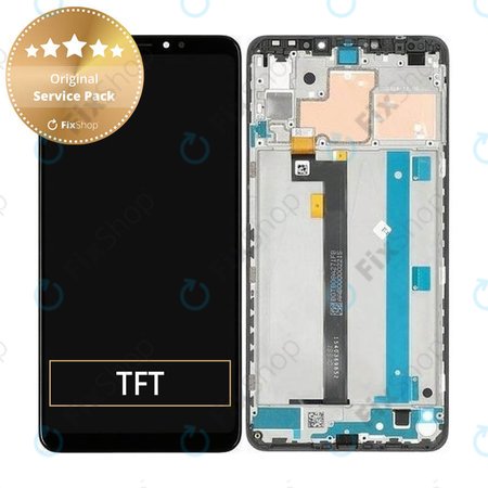 Xiaomi Mi Max 3 - LCD Kijelző + Érintőüveg + Keret (Black) - 560610042033 Genuine Service Pack