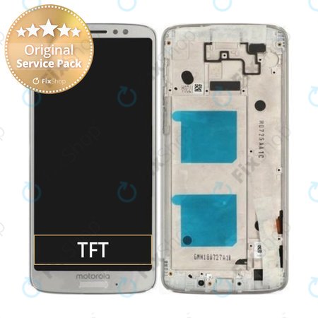 Motorola Moto G6 XT1925 - LCD Kijelző + Érintőüveg + Keret (Silver) - 5D68C10108 Genuine Service Pack