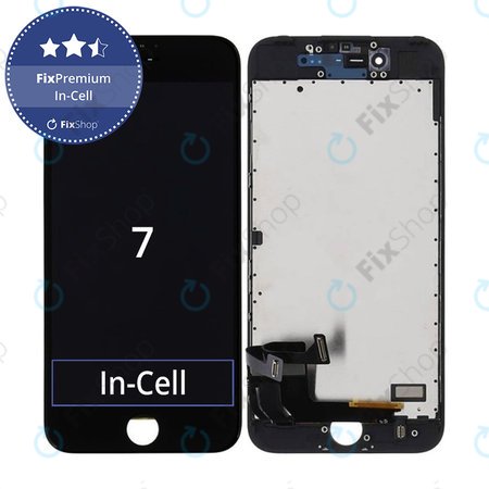 Apple iPhone 7 - LCD Kijelző + Érintőüveg + Keret (Black) In-Cell FixPremium