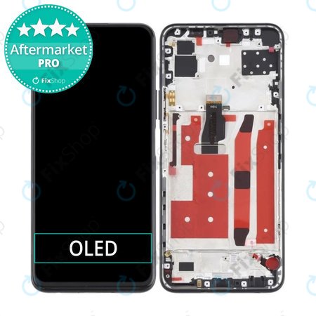 Huawei P40 Lite 5G - LCD Kijelző + Érintőüveg + Keret (Midnight Black) OLED