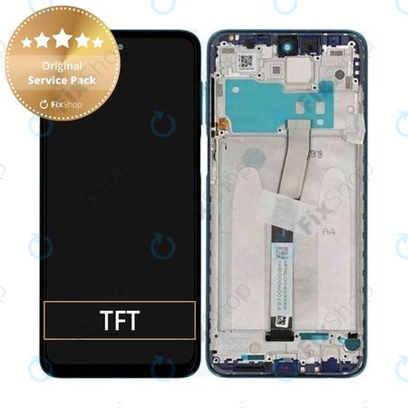 Xiaomi Redmi Note 9 Pro - LCD Kijelző + Érintőüveg + Keret (Aurora Blue) - 560005J6B200 Genuine Service Pack