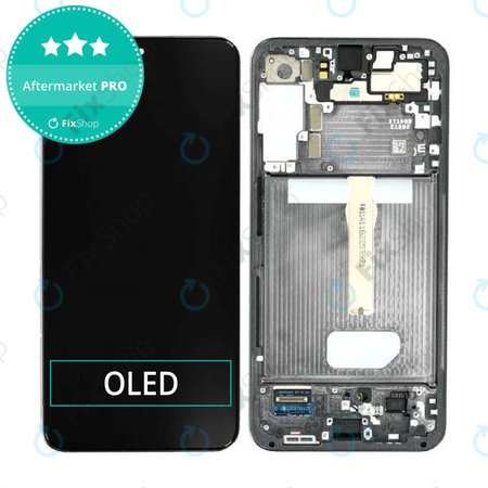 Samsung Galaxy S22 Plus S906B - LCD Kijelző + Érintőüveg + Keret (Phantom Black) OLED