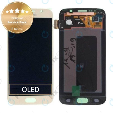 Samsung Galaxy S6 G920F - LCD Kijelző + Érintőüveg (Gold Platinum) - GH97-17260C Genuine Service Pack