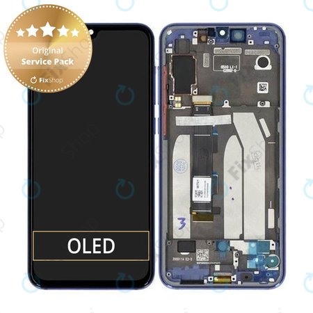 Xiaomi Mi 9 SE - LCD Kijelző + Érintőüveg + Keret (Ocean Blue) - 5610100210B6 Genuine Service Pack