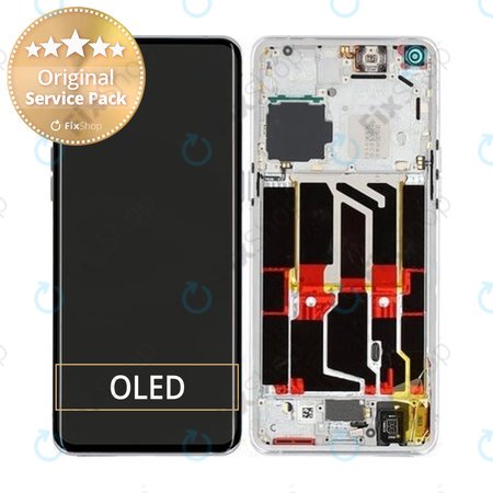 Oppo Find X5 Pro - LCD Kijelző + Érintőüveg + Keret (Ceramic White) - 4130011 Genuine Service Pack