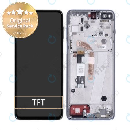 Motorola Moto G100 XT2125 - LCD Kijelző + Érintőüveg + Keret (Slate Grey) - 5D68C18395, 5D68C18395 Genuine Service Pack