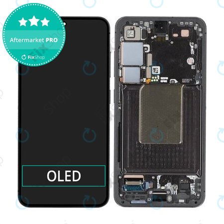 Samsung Galaxy S24 S921B - LCD Kijelző + Érintőüveg + Keret (Onyx Black) OLED