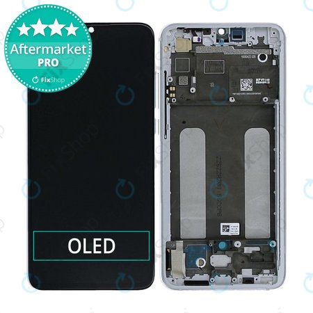 Xiaomi Mi 9 Lite - LCD Kijelző + Érintőüveg + Keret (Pearl White) OLED