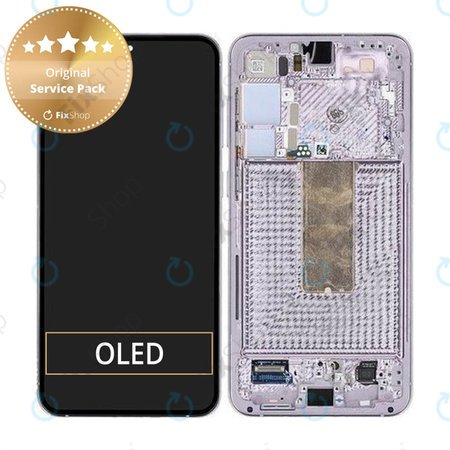 Samsung Galaxy S23 Plus S916B - LCD Kijelző + Érintőüveg + Keret (Lavender) - GH82-30478D, GH82-30476D, GH82-30477D Genuine Service Pack