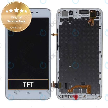 Huawei Ascend G620s - LCD Kijelző + Érintőüveg + Keret (White) - 02350CTQ, 02350CTT Genuine Service Pack